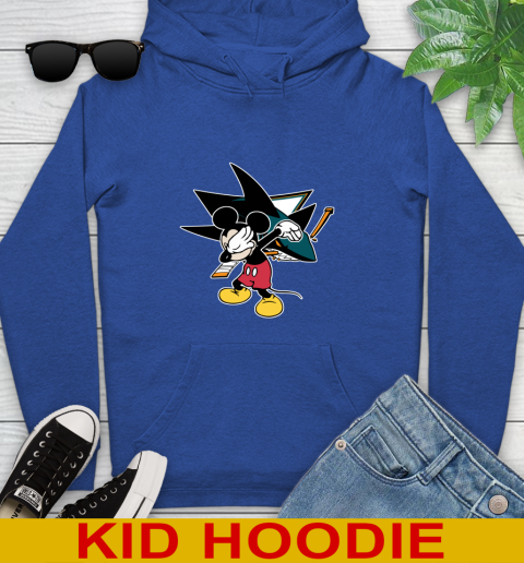 San Jose Sharks NHL Hockey Dabbing Mickey Disney Sports Youth Hoodie 10
