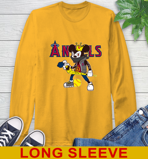 Los Angeles Angels MLB Baseball Mickey Peace Sign Sports Long Sleeve T-Shirt 3