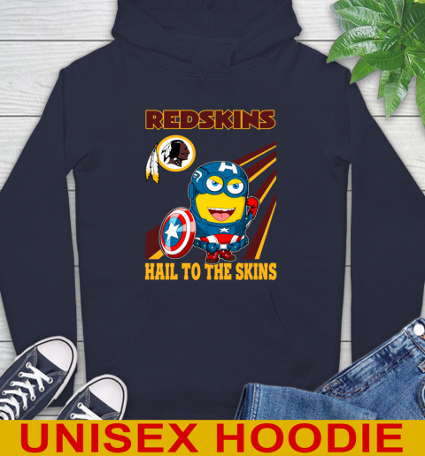 NFL Football Washington Redskins Captain America Marvel Avengers Minion Hail To The Skín Shirt Hoodie 3