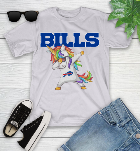 Buffalo Bills NFL Football Funny Unicorn Dabbing Sports Youth T-Shirt 4