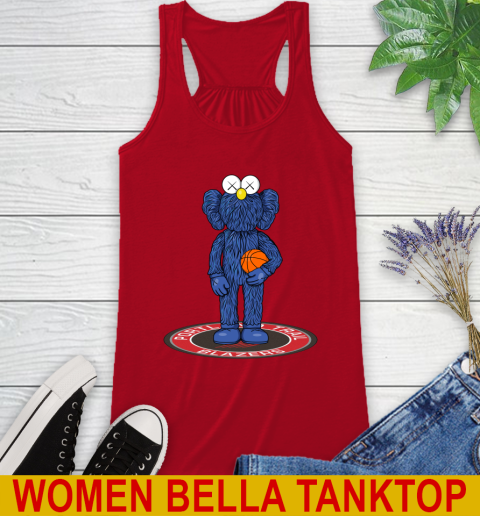 NBA Basketball Portland Trail Blazers Kaws Bff Blue Figure Shirt Racerback Tank 6