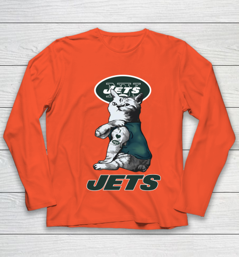 NFL Football My Cat Loves New York Jets Youth Long Sleeve 3
