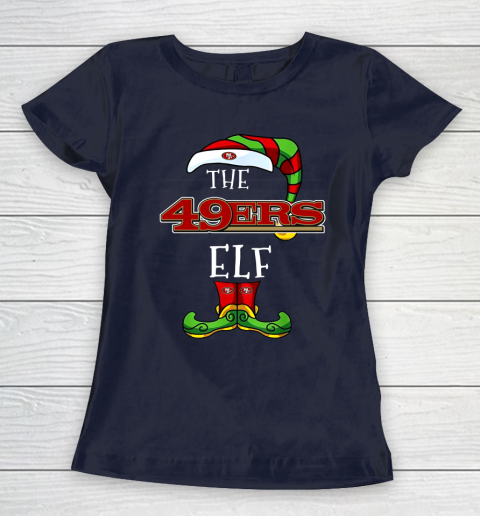 San Francisco 49ers Christmas ELF Funny NFL Women's T-Shirt 2
