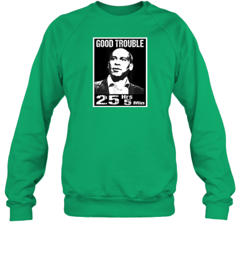 vrjw good trouble corey booker 25 hrs and 5 mins premium sweatshirt 35 front irish green