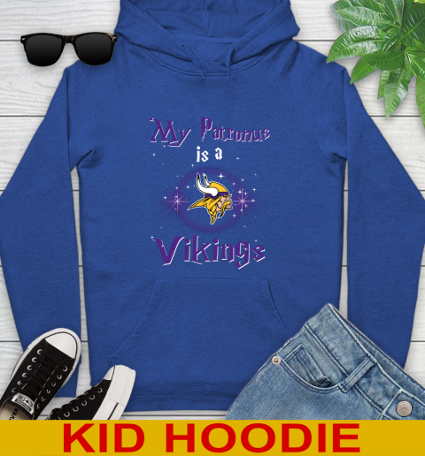 NFL Football Harry Potter My Patronus Is A Minnesota Vikings Youth Hoodie 10