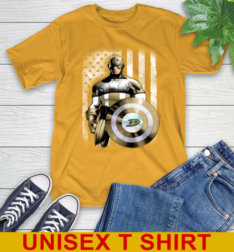 Anaheim Ducks NHL Hockey Captain America Marvel Avengers American Flag Shirt T-Shirt 2