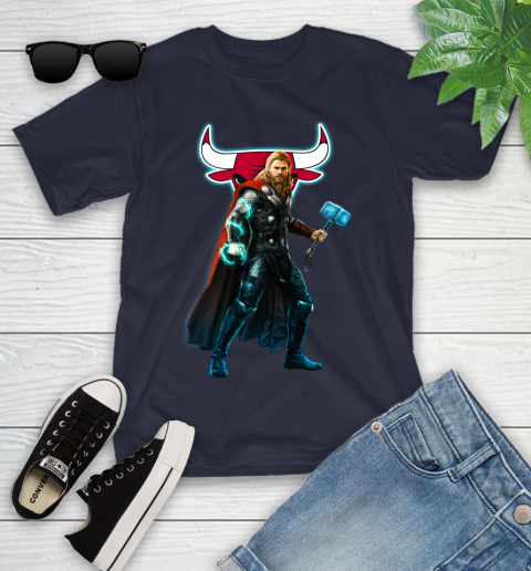 NBA Thor Avengers Endgame Basketball Chicago Bulls Youth T-Shirt 3