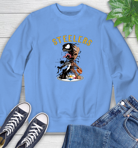 NFL Pittsburgh Steelers Football Venom Groot Guardians Of The Galaxy Sweatshirt 11