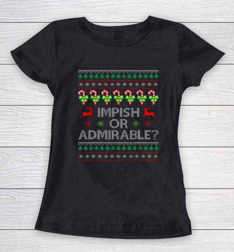 Impish or admirable funny Christmas ugly Women's T-Shirt