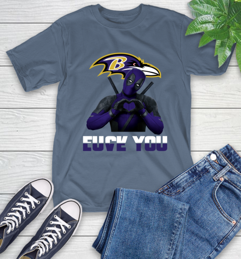 NHL Baltimore Ravens Deadpool Love You Fuck You Football Sports T-Shirt 8