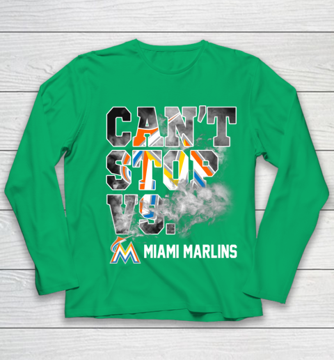MLB Miami Marlins Baseball Can't Stop Vs Marlins Youth Long Sleeve 4