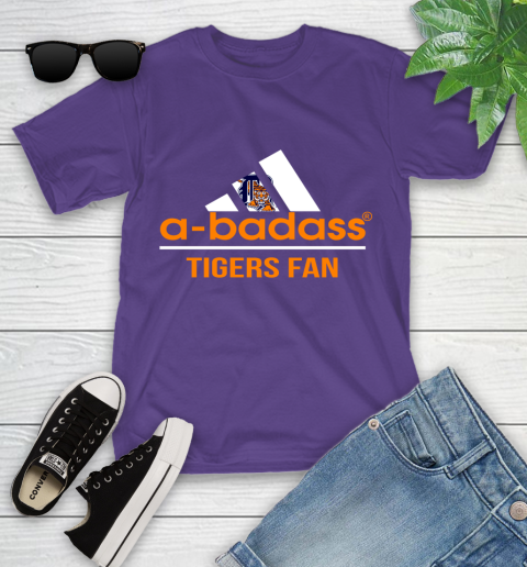 MLB A Badass Detroit Tigers Fan Adidas Baseball Sports Youth T-Shirt 3