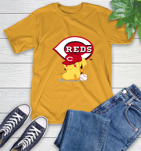 MLB Pikachu Baseball Sports Cincinnati Reds T-Shirt 3