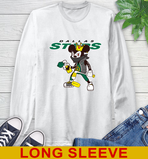 Dallas Stars NHL Hockey Mickey Peace Sign Sports Long Sleeve T-Shirt