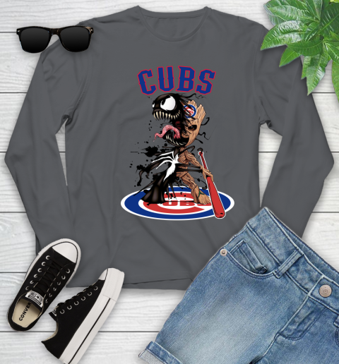 MLB Chicago Cubs Baseball Venom Groot Guardians Of The Galaxy Youth Long Sleeve 8