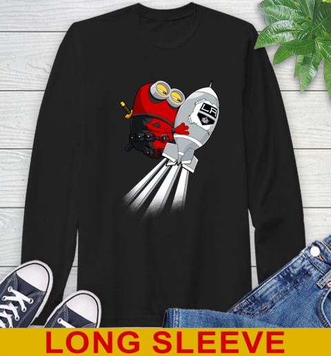 NHL Hockey Los Angeles Kings Deadpool Minion Marvel Shirt Long Sleeve T-Shirt