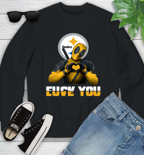 NHL Pittsburgh Steelers Deadpool Love You Fuck You Football Sports Youth Sweatshirt