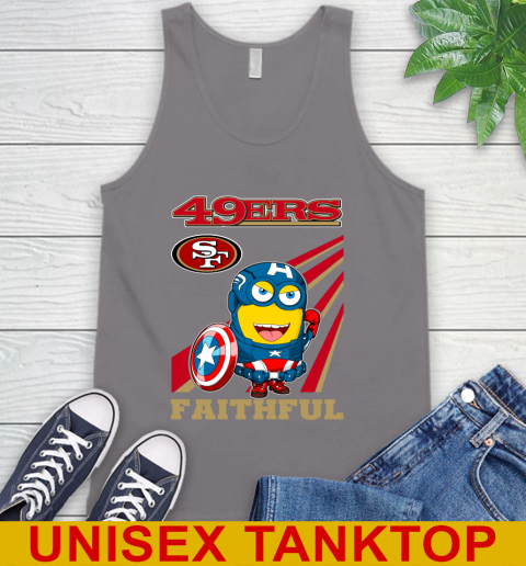 NFL Football San Francisco 49ers Captain America Marvel Avengers Minion Faithful Shirt Tank Top 6