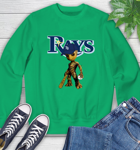 MLB Tampa Bay Rays Groot Guardians Of The Galaxy Baseball Sweatshirt - Image 7