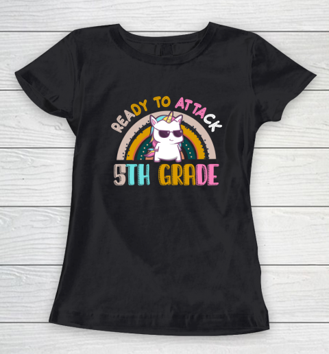 Back to school shirt Ready To Attack 5th grade Unicorn Women's T-Shirt