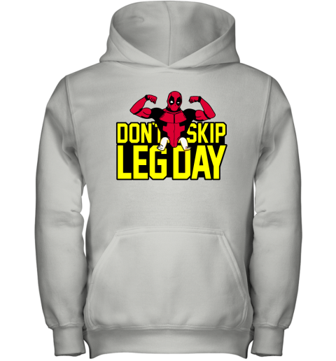 xep3 deadpool dont skip leg day workout at the gym shirts youth hoodie 43 front white