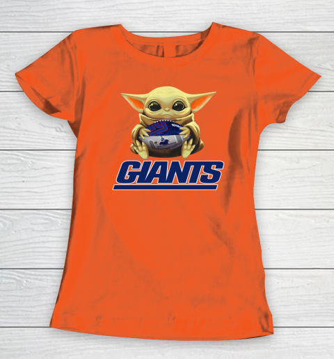 NFL Football New York Giants Baby Yoda Star Wars Women's T-Shirt 4