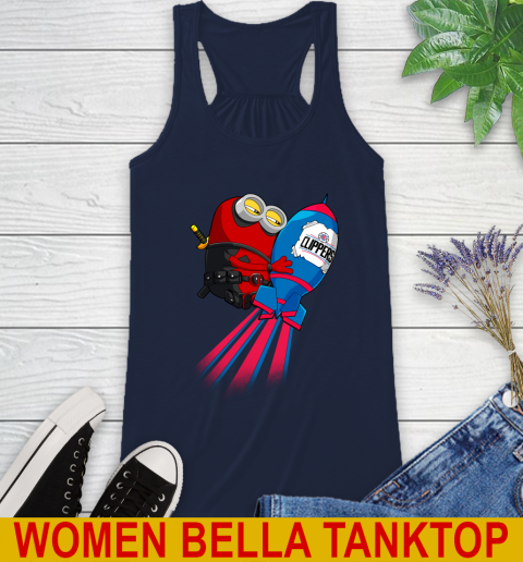 NBA Basketball LA Clippers Deadpool Minion Marvel Shirt Racerback Tank 9