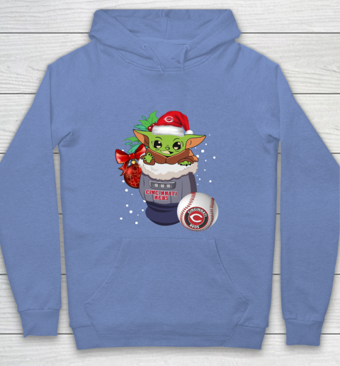 Cincinnati Reds Christmas Baby Yoda Star Wars Funny Happy MLB Youth Hoodie 10