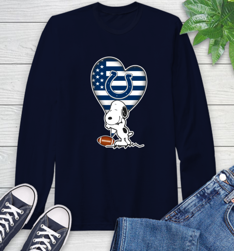 Indianapolis Colts NFL Football The Peanuts Movie Adorable Snoopy Long Sleeve T-Shirt 4