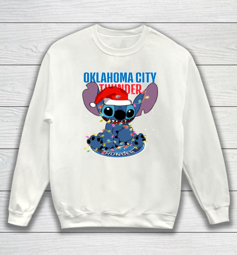 Oklahoma City Thunder NBA noel stitch Basketball Christmas Sweatshirt