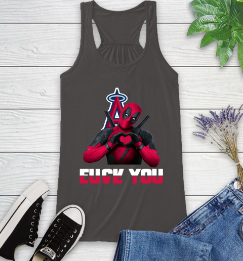 MLB Los Angeles Angels Deadpool Love You Fuck You Baseball Sports Racerback Tank 11