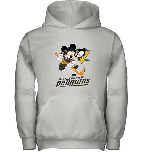 NHL Hockey Mickey Mouse Team Pittsburgh Penguins Youth Hoodie