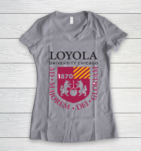 Loyola University Chicago 1870 Women's V-Neck T-Shirt 2