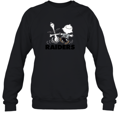 Snoopy And Charlie Brown Happy Oakland Raiders Fans Sweatshirt
