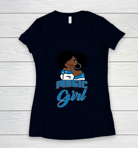 Orlando Magic Girl NBA Women's V-Neck T-Shirt 3