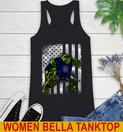 Toronto Maple Leafs Hulk Marvel Avengers NHL Hockey American Flag Racerback Tank