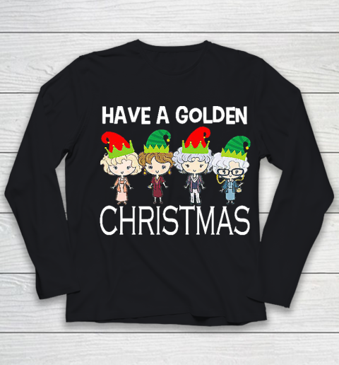 Golden Girls Lovers Gift T shirt Have A Golden Christmas Vintage Youth Long Sleeve