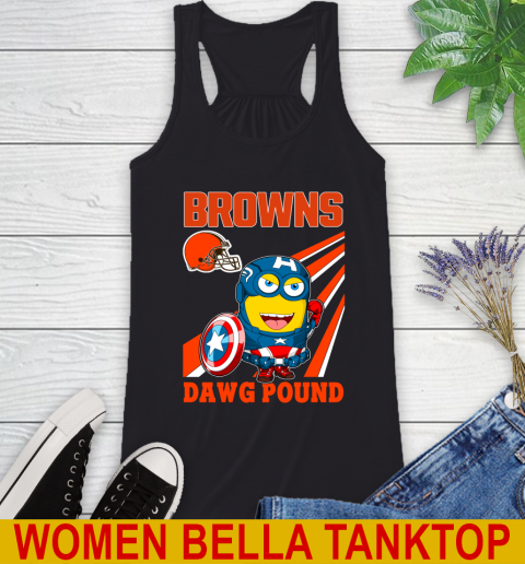 NFL Football Cleveland Browns Captain America Marvel Avengers Minion Shirt Racerback Tank
