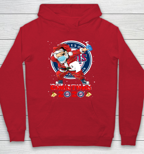 Minnesota Twins Funny Santa Claus Dabbing Christmas 2020 MLB Hoodie 7