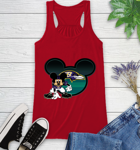 NFL Baltimore Ravens Mickey Mouse Disney Football T Shirt Racerback Tank 6