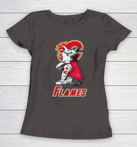 NHL My Cat Loves Calgary Flames Hockey Women's T-Shirt 7