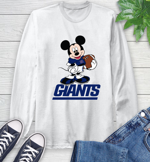 NFL Football New York Giants Cheerful Mickey Mouse Shirt Long Sleeve T-Shirt 2