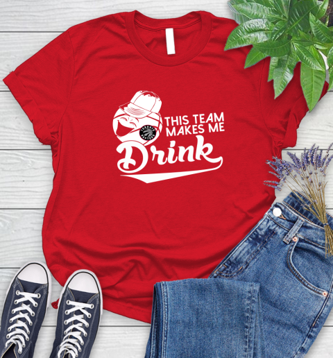 Toronto Raptors NBA Basketball This Team Makes Me Drink Adoring Fan Women's T-Shirt 13
