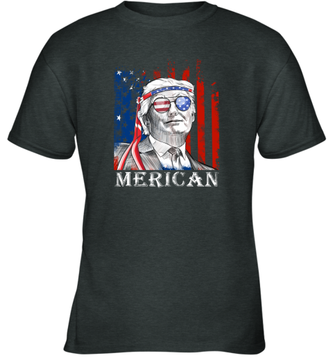 zpks merica donald trump 4th of july american flag shirts youth t shirt 26 front dark heather