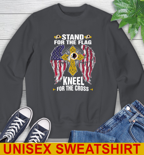 NFL Football Washington Redskins Stand For Flag Kneel For The Cross Shirt Sweatshirt 7
