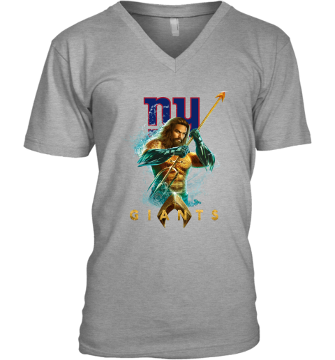 NFL New York Giants Aquaman DC Football Sports BX5TOIwnlsF v neck unisex 8 95 151514 front sport grey