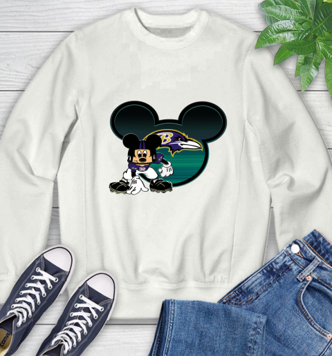 NFL Baltimore Ravens Mickey Mouse Disney Football T Shirt Sweatshirt