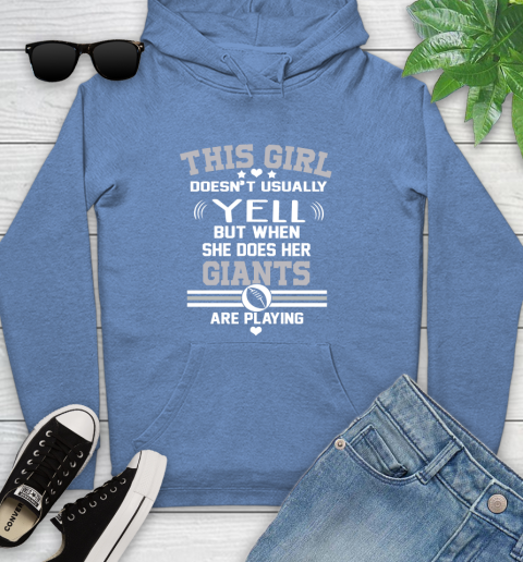 New York Giants NFL Football I Yell When My Team Is Playing Youth Hoodie 13
