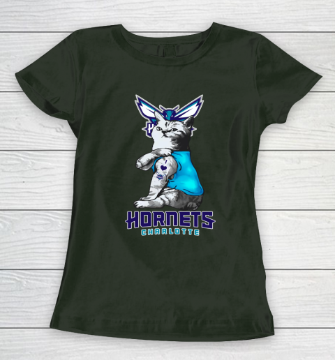 NBA Basketball My Cat Loves Charlotte Hornets Women's T-Shirt 4