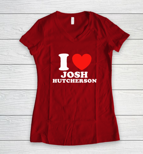 I Love Josh Hutcherson Women's V-Neck T-Shirt 6